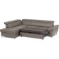 Canapé d'angle convertible en cuir italien luxe 5 places, MEMEZO, coffre, taupe, angle gauche Canapé d'angle convertible en cuir italien luxe 5 places, MEMEZO, coffre, taupe, angle gauche