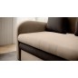 Joli canapé convertible avec rangement en velours beige et chocolat, ARIEL, 2 places