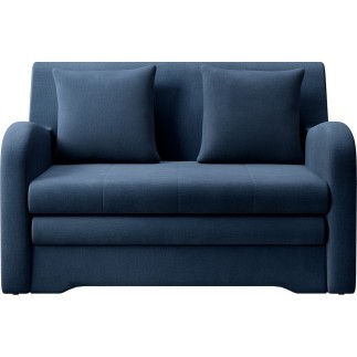 Joli canapé convertible avec rangement en velours bleu foncé, ARIEL