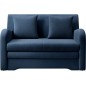 Joli canapé convertible avec rangement en velours bleu foncé, ARIEL, 2 places