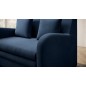 Joli canapé convertible avec rangement en velours bleu foncé, ARIEL, 2 places