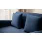 Joli canapé convertible avec rangement en velours bleu foncé, ARIEL, 2 places