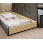 Canapé convertible en tissu avec rangement, bleu et gris, angle gauche, FULA, 3 places