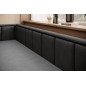 Canapé convertible en tissu avec rangement, bleu et gris, angle gauche, FULA, 3 places