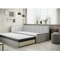 Canapé convertible - en tissu avec rangement, gris foncé et gris clair, angle gauche, FULA, 3 places