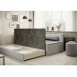 Canapé convertible - en tissu avec rangement, gris foncé et gris clair, angle gauche, FULA, 3 places