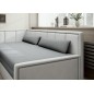 Canapé convertible - en tissu avec rangement, gris foncé et gris clair, angle gauche, FULA, 3 places