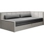 Canapé convertible en tissu avec rangement, gris foncé et gris clair, angle droit, FULA, 3 places