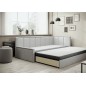 Canapé convertible en tissu avec rangement, gris foncé et gris clair, angle droit, FULA, 3 places