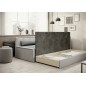 Canapé convertible en tissu avec rangement, gris foncé et gris clair, angle droit, FULA, 3 places