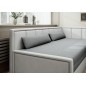 Canapé convertible en tissu avec rangement, gris foncé et gris clair, angle droit, FULA, 3 places
