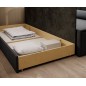Canapé convertible en tissu avec rangement, gris et noir, angle DROIT, FULA, 3 places