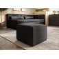 Canapé convertible en tissu avec rangement, gris et noir, angle DROIT, FULA, 3 places