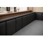 Canapé convertible en tissu avec rangement, bleu et gris, angle droit, FULA, 3 places
