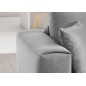 Canapé d'angle convertible en velours, avec rangement, gris, angle droit, DALLAS, 4 places