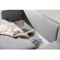 Canapé d'angle convertible - en velours, avec rangement, gris, angle gauche, DALLAS, 4 places