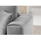 Canapé d'angle convertible - en velours, avec rangement, gris, angle gauche, DALLAS, 4 places