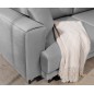 Canapé d'angle convertible - en velours, avec rangement, gris, angle gauche, DALLAS, 4 places