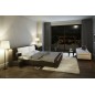 Lit en cuir italien de luxe ELEGANCE, chocolat et blanc, 160x200