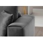 Canapé d'angle convertible en velours, avec rangement, gris foncé, angle gauche, DALLAS, 4 places