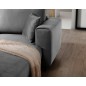Canapé d'angle convertible en velours, avec rangement, gris foncé, angle gauche, DALLAS, 4 places