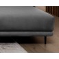 Canapé d'angle convertible en velours, avec rangement, gris foncé, angle gauche, DALLAS, 4 places