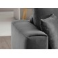 Canapé d'angle convertible en velours, avec rangement, gris foncé, angle droit, DALLAS, 4 places