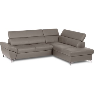 Canapé d'angle convertible en cuir italien luxe 5 places