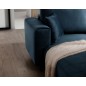 Canapé d'angle convertible en velours, avec rangement, bleu foncé, angle droit, DALLAS, 4 places