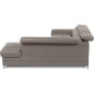 Canapé d'angle convertible en cuir italien luxe 5 places, MEMEZO, coffre, taupe, angle droit Canapé d'angle convertible en cuir italien luxe 5 places, MEMEZO, coffre, taupe, angle droit