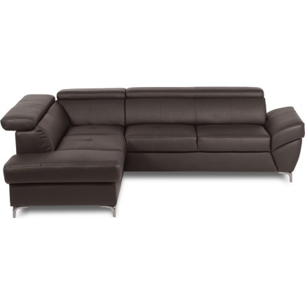 Canapé d'angle convertible en cuir italien luxe 5 places