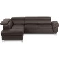 Canapé d'angle convertible en cuir italien luxe 5 places, MEMEZO, coffre, CHOCOLAT, angle gauche Canapé d'angle convertible en cuir italien luxe 5 places, MEMEZO, coffre, CHOCOLAT, angle gauche