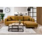 Canapé d'angle convertible en velours, avec rangement, BRONZE, angle droit, DALLAS, 4 places