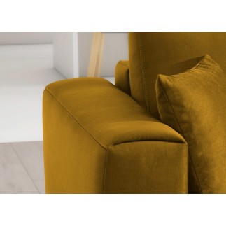 Canapé d'angle convertible en velours, avec rangement, BRONZE, angle droit, DALLAS