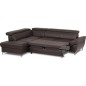 Canapé d'angle convertible en cuir italien luxe 5 places, MEMEZO, coffre, CHOCOLAT, angle gauche Canapé d'angle convertible en cuir italien luxe 5 places, MEMEZO, coffre, CHOCOLAT, angle gauche