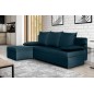 Canapé d'angle convertible - GILO - en tissu luxe 3/4 places - gris foncé, angle gauche (vu de face)