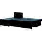Canapé d'angle convertible - GILO - en tissu luxe 3/4 places - gris foncé, angle gauche (vu de face)