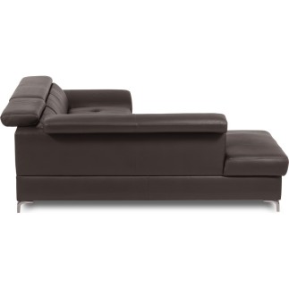 Canapé d'angle convertible en cuir italien luxe 5 places