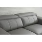 Ensemble canapé 3 places et 2 places et fauteuil en cuir italien buffle VERONE, couleur gris foncé