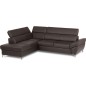 Canapé d'angle convertible en cuir italien luxe 5 places, MEMEZO, coffre, CHOCOLAT, angle gauche Canapé d'angle convertible en cuir italien luxe 5 places, MEMEZO, coffre, CHOCOLAT, angle gauche
