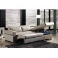 Canapé d'angle convertible en cuir buffle italien 5 places, ALLURE, beige, angle drroite, angle droit