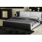 Lit en cuir italien de luxe ELEGANCE, noir et blanc, 180x200