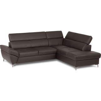 Canapé d'angle convertible en cuir italien luxe 5 places