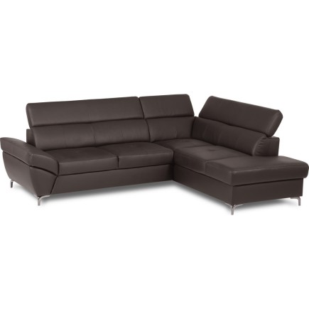 Canapé d'angle convertible en cuir italien luxe 5 places