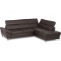 Canapé d'angle convertible en cuir italien luxe 5 places, MEMEZO, coffre, CHOCOLAT, angle droit Canapé d'angle convertible en cuir italien luxe 5 places, MEMEZO, coffre, CHOCOLAT, angle droit