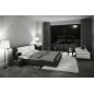 Lit en cuir italien de luxe ELEGANCE, noir et blanc, 180x200