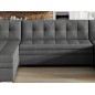 Canapé panoramique convertible en tissu gris foncé de qualité, réversible (gauche et droit) - VENTURA, 7 places