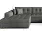 Canapé panoramique convertible en tissu gris foncé de qualité, réversible (gauche et droit) - VENTURA, 7 places