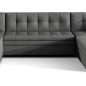 Canapé panoramique convertible en tissu gris foncé de qualité, réversible (gauche et droit) - VENTURA, 7 places
