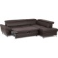 Canapé d'angle convertible en cuir italien luxe 5 places, MEMEZO, coffre, CHOCOLAT, angle droit Canapé d'angle convertible en cuir italien luxe 5 places, MEMEZO, coffre, CHOCOLAT, angle droit